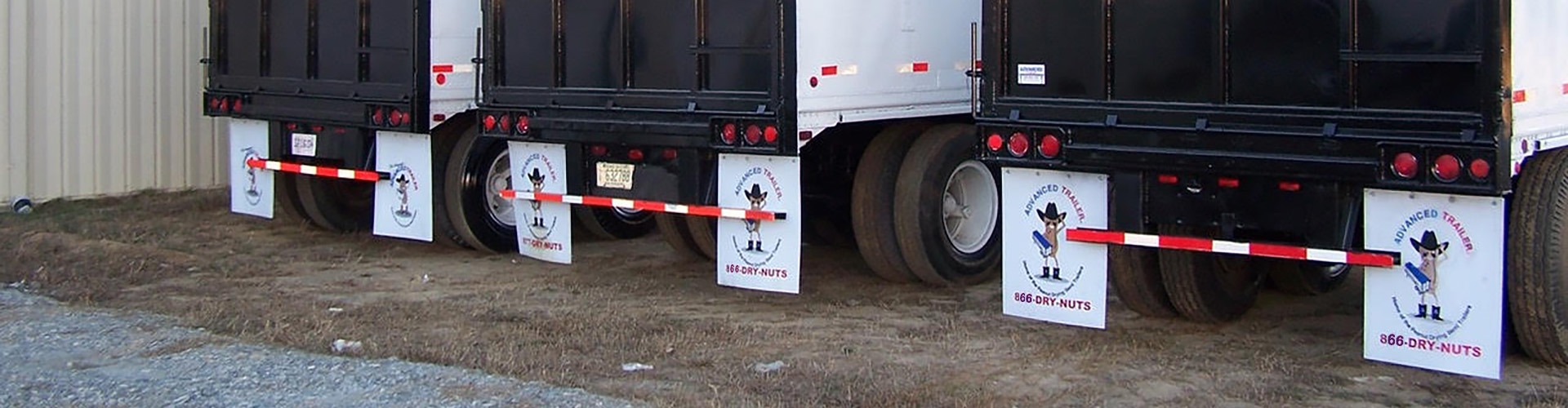 A row of APT peanut drying trailers